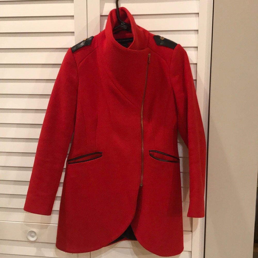 French Connection Red Wool Coat